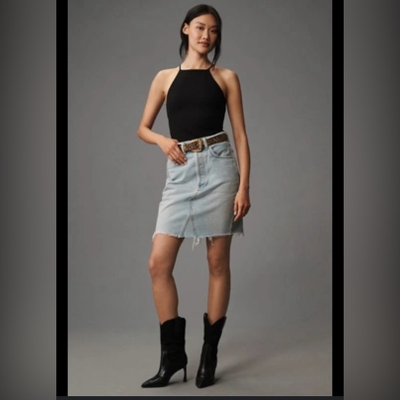 NWT Citizens of Humanity Carolina Denim Knee-Length Skirt in Array Size 25 - Picture 1 of 14